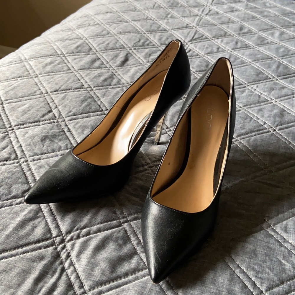 Black Aldo Pointy Toe Heels